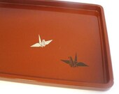Vintage Origami Bird Lacquerware Tray