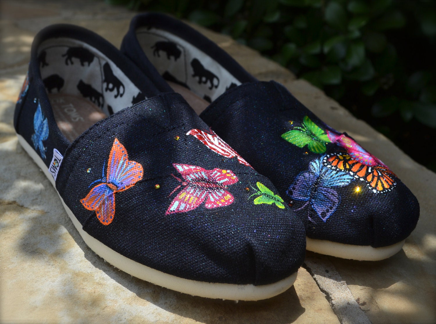 Butterfly Flutterby Themed Custom TOMS Shoes