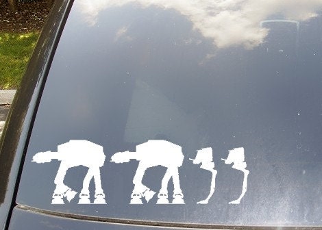 AT-AT Family Car Sticker with Walker Pets/Kids