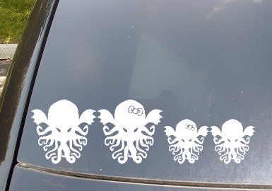 Cthulhu Family Car Sticker