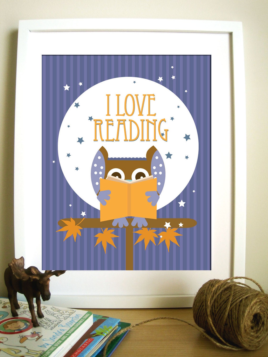 OWL Print for Children, Reader Owl -11X14 Inches-