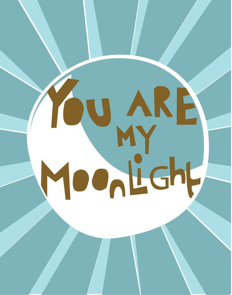 Modern Nursery Art Print- Sunshine and Moonlight - 11X14 Inches, other sizes