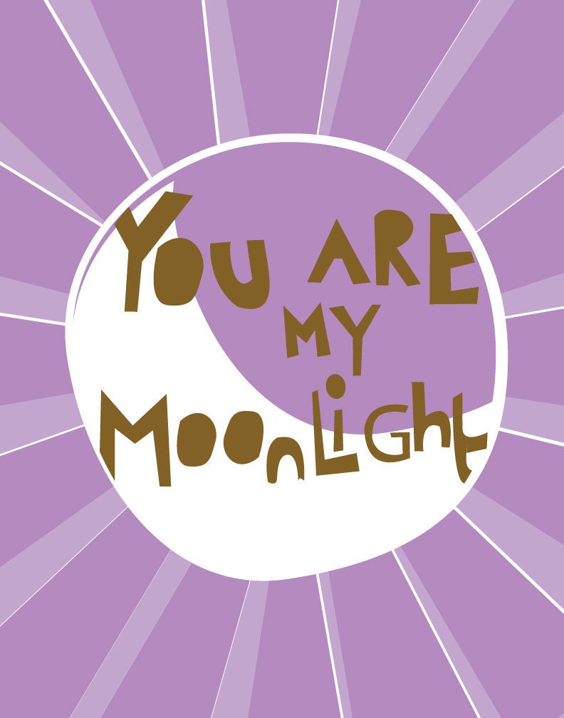 Modern Nursery Art Print- Sunshine and Moonlight - 11X14 Inches, other sizes
