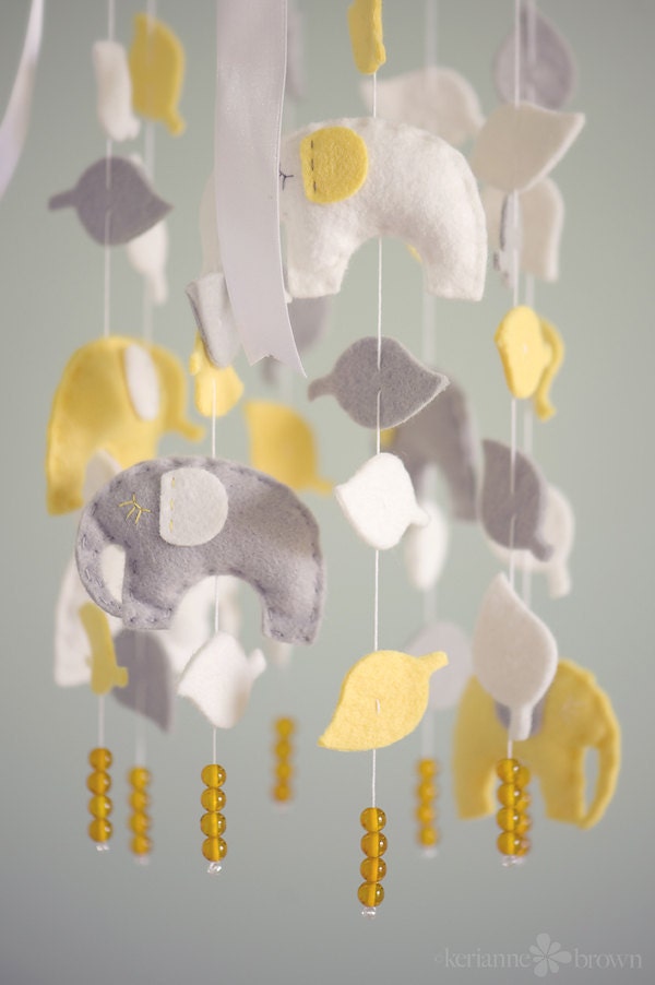 Elephant Crib Mobile- U Pick Colors- Add Baby's Name For Free-Website and Blog Featured