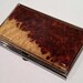 Handcrafted 2 Tone AMBOYNA BURL Wood Business Card Case ID/Card Holder