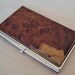Handcrafted 2 Tone AMBOYNA Burl Wood Business Card Case ID/Card Holder - FREE Engraving & Gift Box