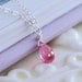 Child's Ruby Necklace Sterling Silver Little Girl Children Pink Genuine Gemstone July Birthstone Jewelry