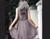 JS131 Cute silk spring dress in gray
