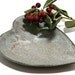 RESERVED for CYN: Heart Plate, Winter Snow (Ceramic Small Serving Dish, OOAK)