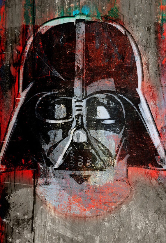 Darth Vader from Star Wars portrait - Poster size Art print on Canvas - 18x24
