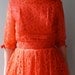 1960s Cherry Tomato Lace Party Dress