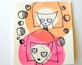 Spring pastel decor. Wall art. Telepath friends