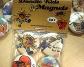 Fridge Magnet Set of 4 - Doodle Kids Part 2