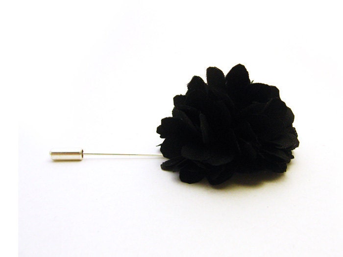 Tie pin Black flower lapel pin