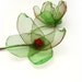 Bobby pins - Green flowers - set of 2