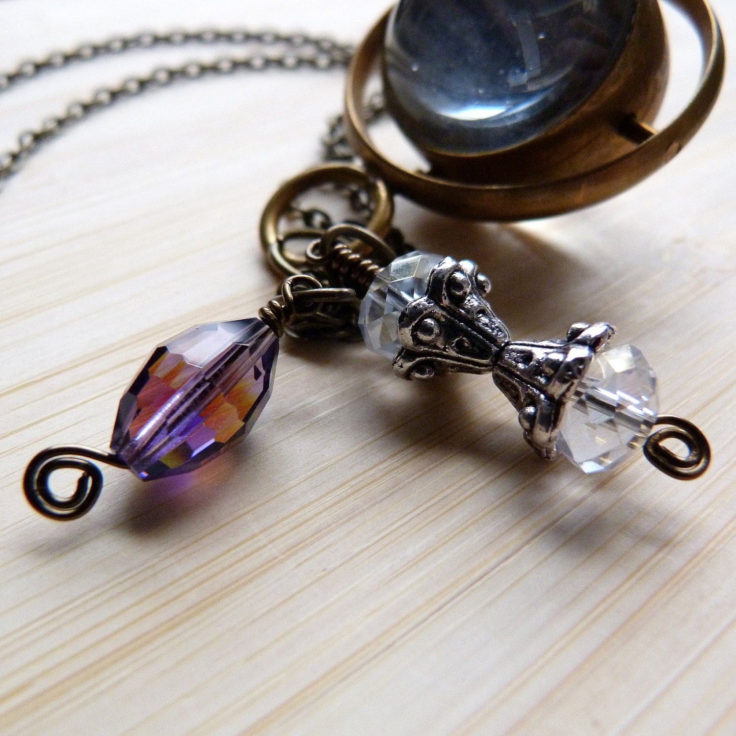Time Turner - Harry Potter Inspired Steampunk Orb Watch Necklace