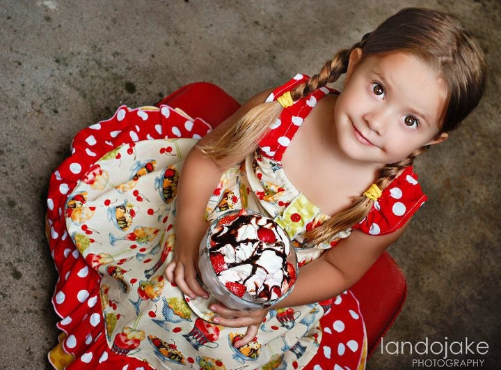 Ice Cream Sundaes Dress Sizes 6 months to 8 years