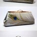 EllenVINTAGE SILK Peacock CLUTCH in Mint