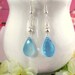Blue chalcedony silver dangle earrings