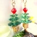 Swarovski crystal Christmas tree gold earrings