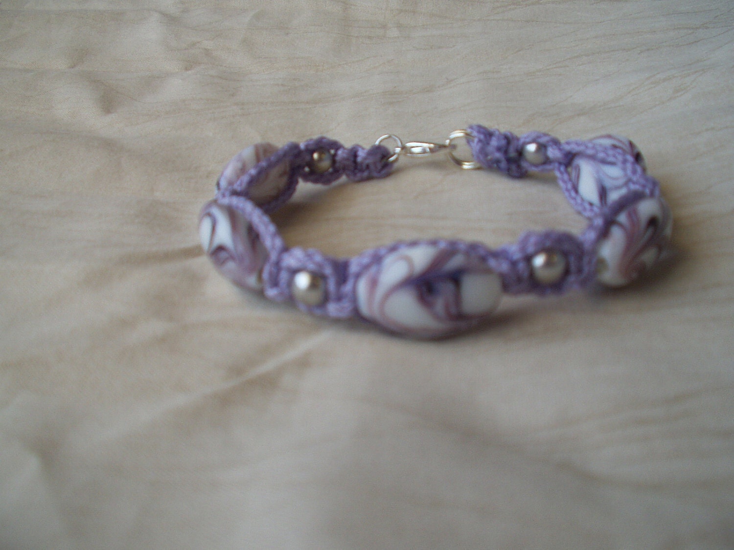 Macrame Bracelet (Orchid Swirl)