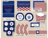 July 4th Ombre Stars & Chevron - Independence Day - Patriotic - Inauguration - Election Day - printable party kit Il_170x135