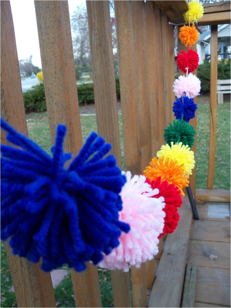 Bubble-Riffic Gumball Yarn Pom Pom Garland -for party, decor, banners, buntings Il_570xn