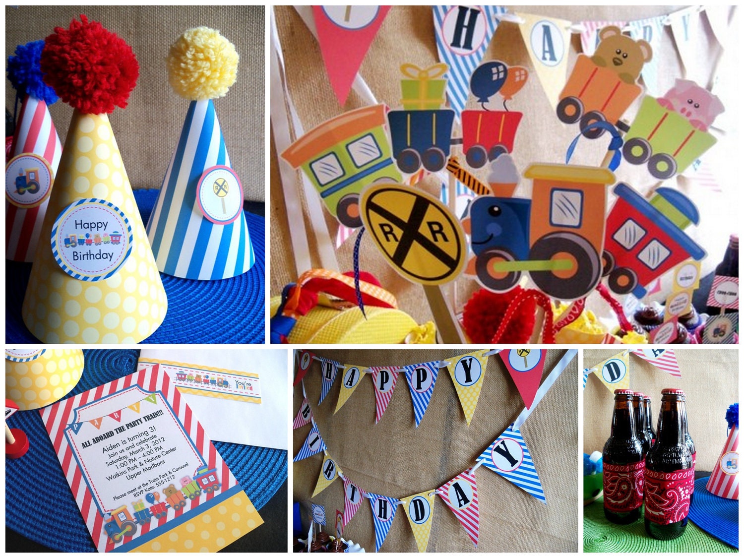 Toy Train Deluxe Printable Party Kit Il_570xn