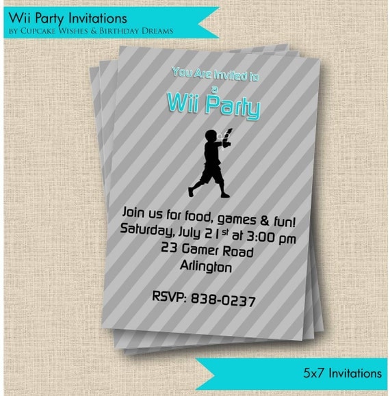 Gaming Party, Video Game Party Printable Invitations w/ matching Envelope Address Wraps Il_570xn