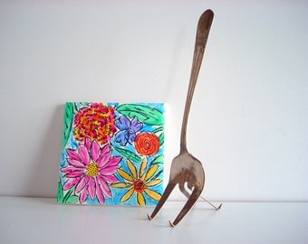 Vintage Silverplate Serving Fork Picture or Recipe Card Holder - Lot3