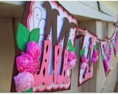Handmade Banner - Custom made - GO GREEN - Name Banner Happy Birthday Baby Shower Bridal Shower