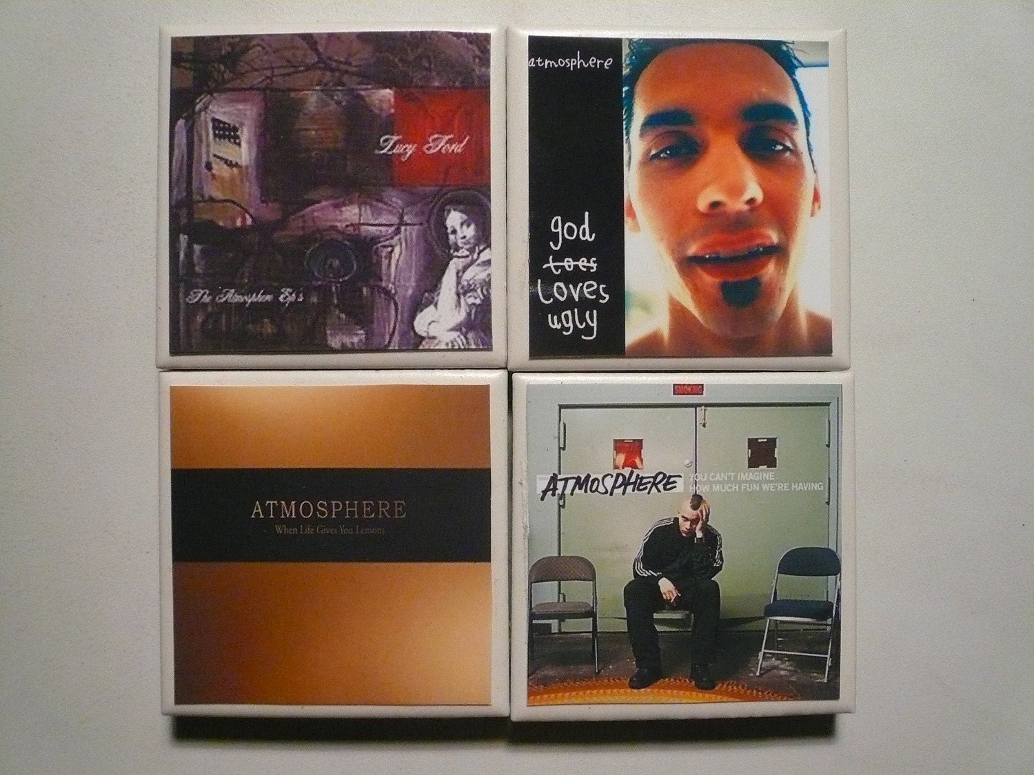 Atmosphere Tiny Album Cover Ceramic Refrigerator Magnets set of 4