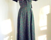 1970's 2 Piece Vintage Halter Dress with Bolero Polk a dots and Strawberries