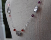 Custom Three Fingerprint Necklace with Swarovski Birthstones