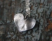 Custom Small Heart Fingerprint Necklace