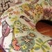 Nursing Pillow Cover in Larkspur Birds in Nude and Violet Minky - Made to Order