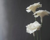 Set of 3 White Flowers - Decoration - Home decor - Wedding - Handmade by oenopia