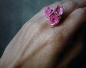 Pink Hydrangea - Adjustable Ring - Handmade by oenopia
