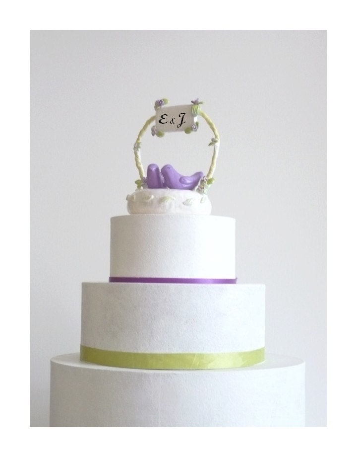 OOAK - Wedding Cake Topper  with Arch and Personalized Banner