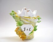 Wedding Cake Topper Love Birds - Ready to Ship - OOAK