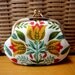 Tiny coin purse with Folk floral tulips, clasp purse