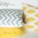 18x18 Gray Blue and CITRINE Chevron Pillow Cover
