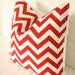 Red Chevron Pillow Cover 18x18
