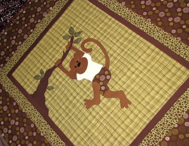 PATTERN - PDF - Monkeys Are People Too - Quilt - Baby Quilt - Wall Art - Boy - Girl