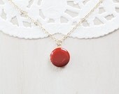 Red Charm Locket - 16k Gold Plated Necklace