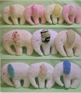 Adorable Chenille Stuffed Elephants