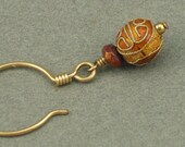 China Amber gold earrings