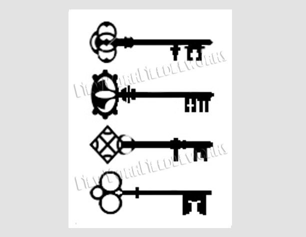 Vintage Keys Silhouette Pattern No. 2, Cross Stitch Pattern, Cross Stitch Silhouette, Patterns from NewYorkNeedleworks on Etsy