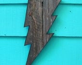 Lightning Bolt.   Made of recycled wood, wooden wall art, upcycled