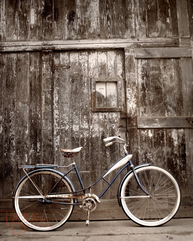 Bicycle - Original Photograph 8x10 - Rustic Distressed Decor Shabby Chic Cottage Home Bike